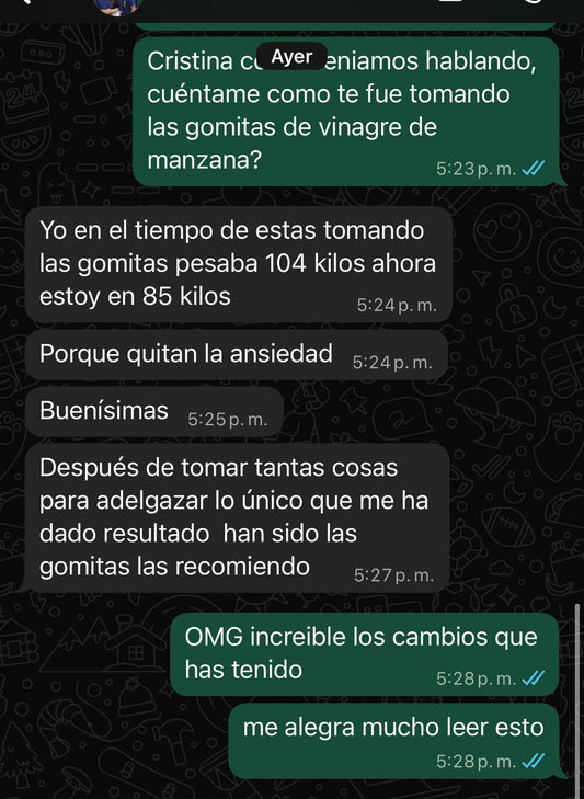 GOMAS VINAGRE SIDRA DE MANZANA + GUÍA PASO A PASO PARA BAJAR DE PESO - Upsell